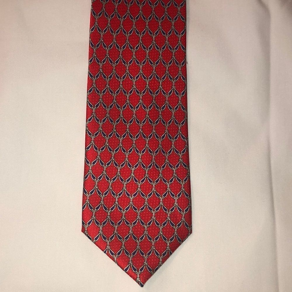 Jos. A. BANK Silk Executive Collection Red Blue Tie